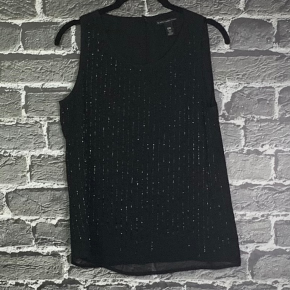 Chico's Tops - Black Label by Chico's Black Beaded Tank Sz 00 Chico's Tops - Black Label by Chico's Black Beaded Tank Sz 00